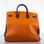 Hermès HAC Birkin 40 Tri-Color Rouge Garance, Chocolat & Terre Battue Fjord Leather Ruthenium Hardware - 2006, J Square