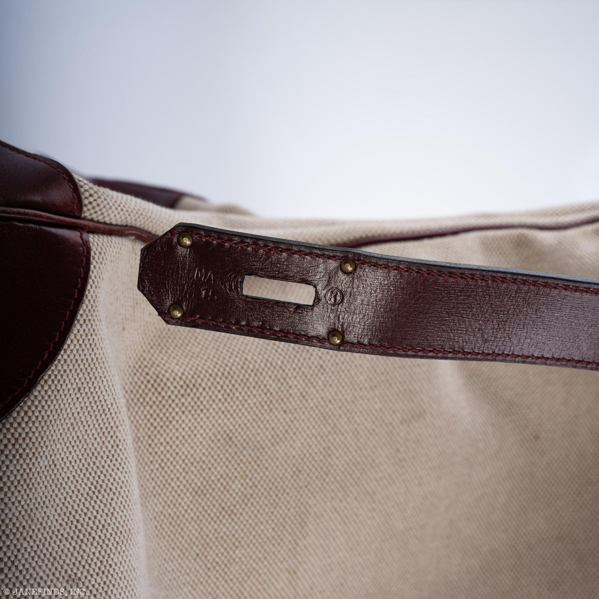 Hermès HAC Birkin 55 Toile & Rouge H Box with Gold Hardware