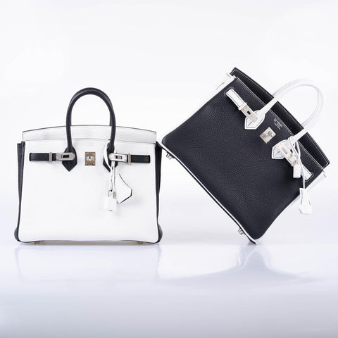 Hermès HSS Birkin 25 Black and White Togo with Palladium Hardware