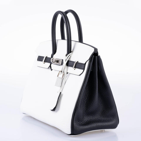 Hermès HSS Birkin 25 Black and White Togo with Palladium Hardware - 2018, C
