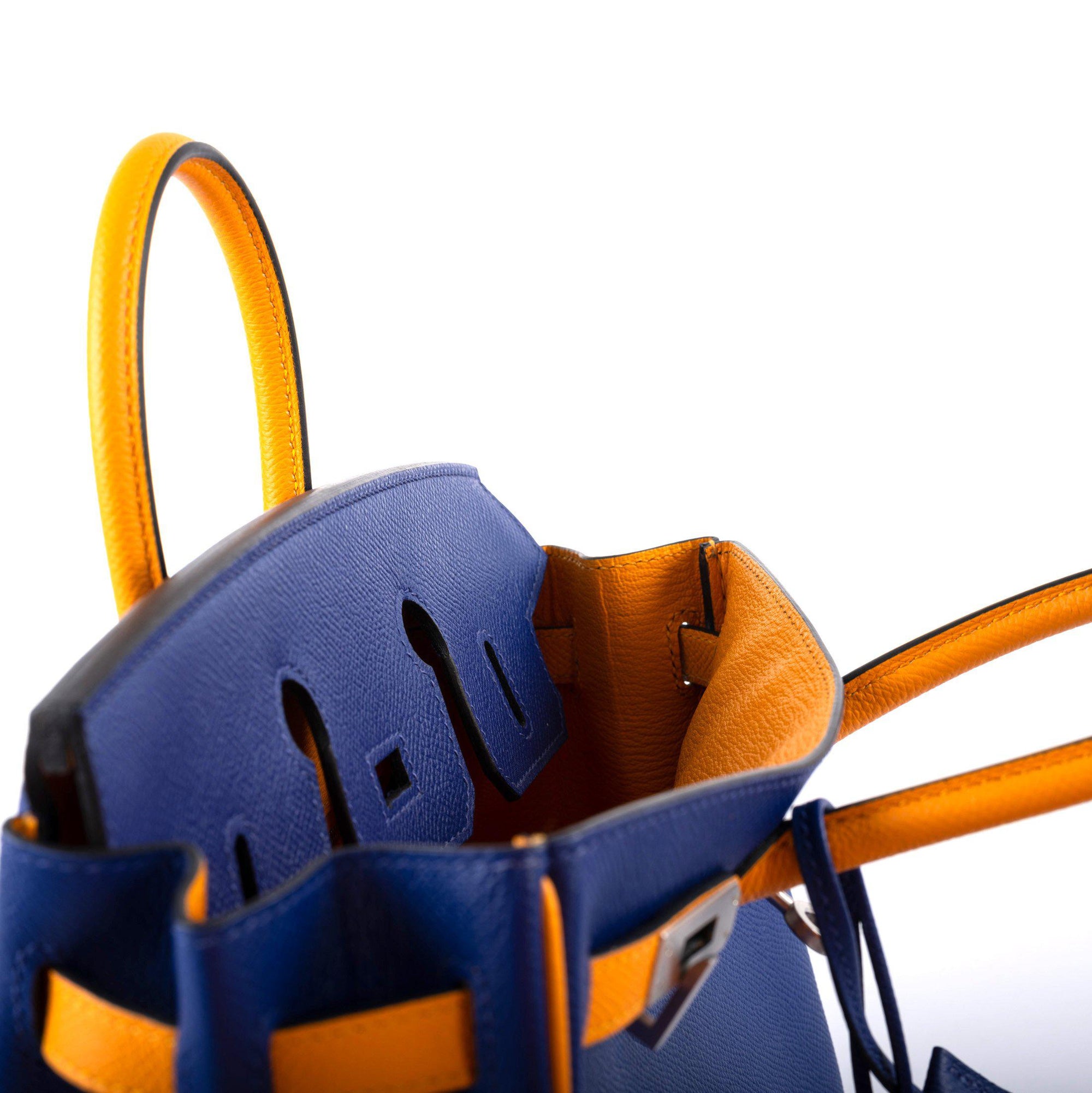 Hermès HSS Birkin 25 Jaune D’Or & Blue Electric Epsom Brushed Palladium Hardware