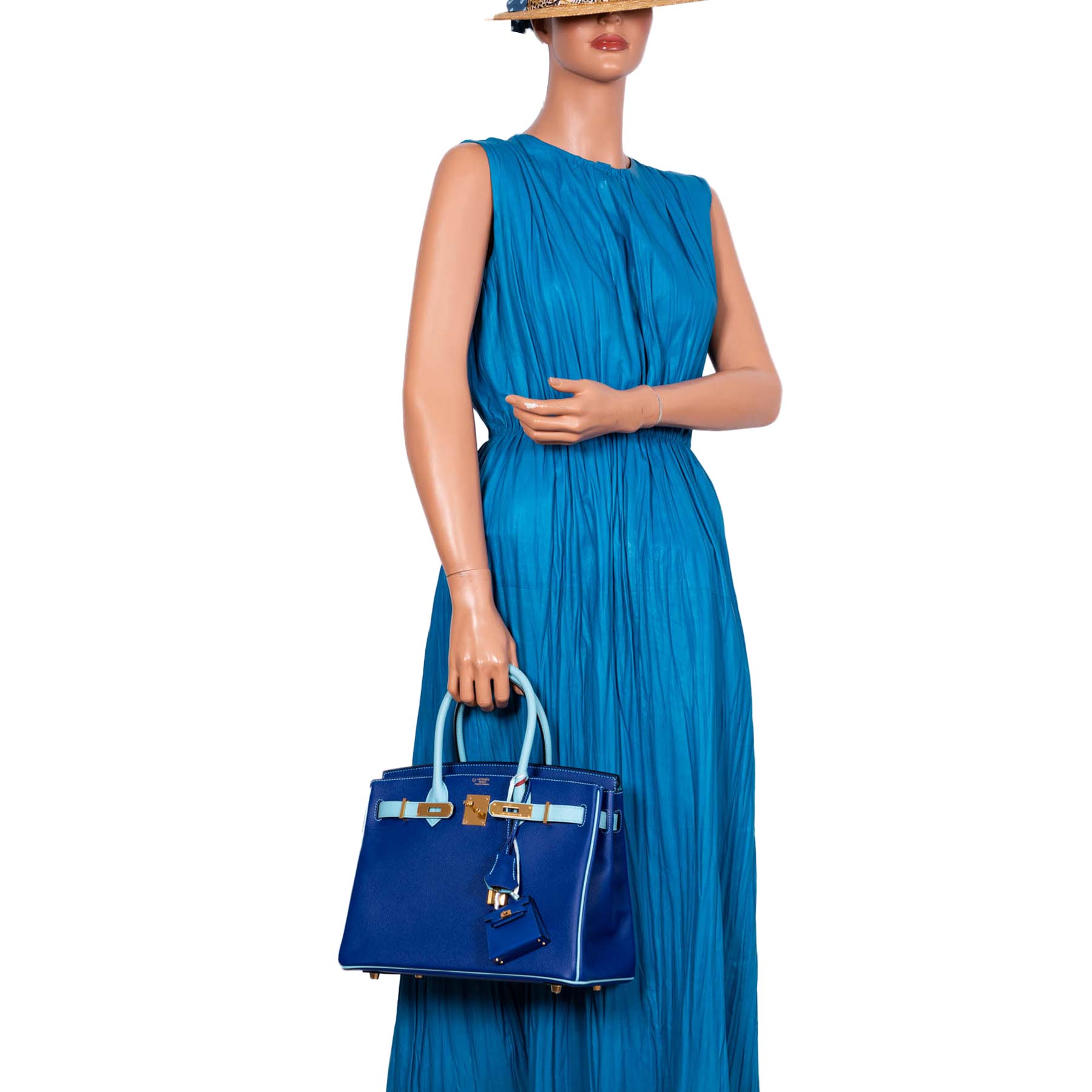 Hermès HSS Birkin 30 Blue Electric & Blue Atoll Epsom with Gold Hardware