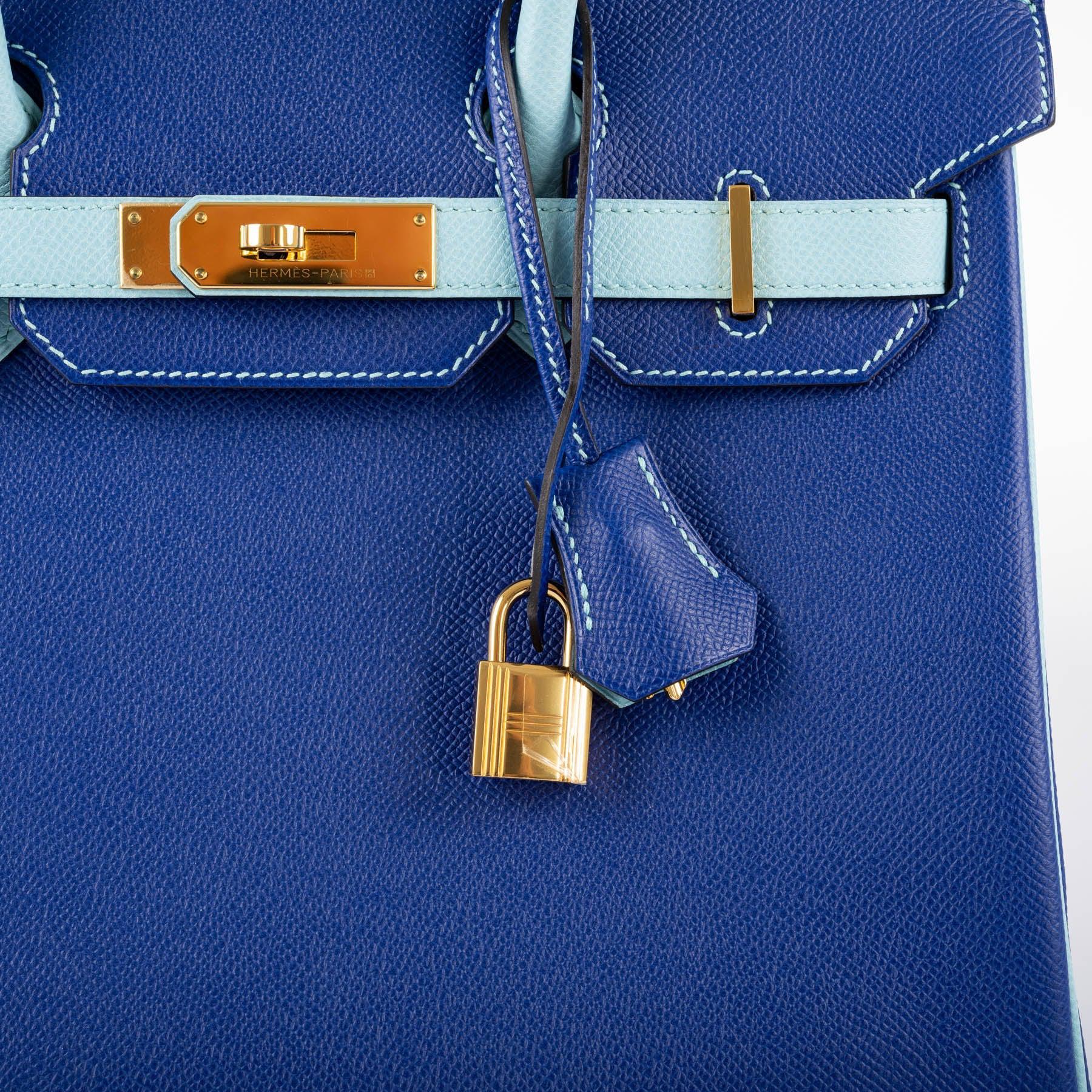 Hermès HSS Birkin 30 Blue Electric & Blue Atoll Epsom with Gold Hardware