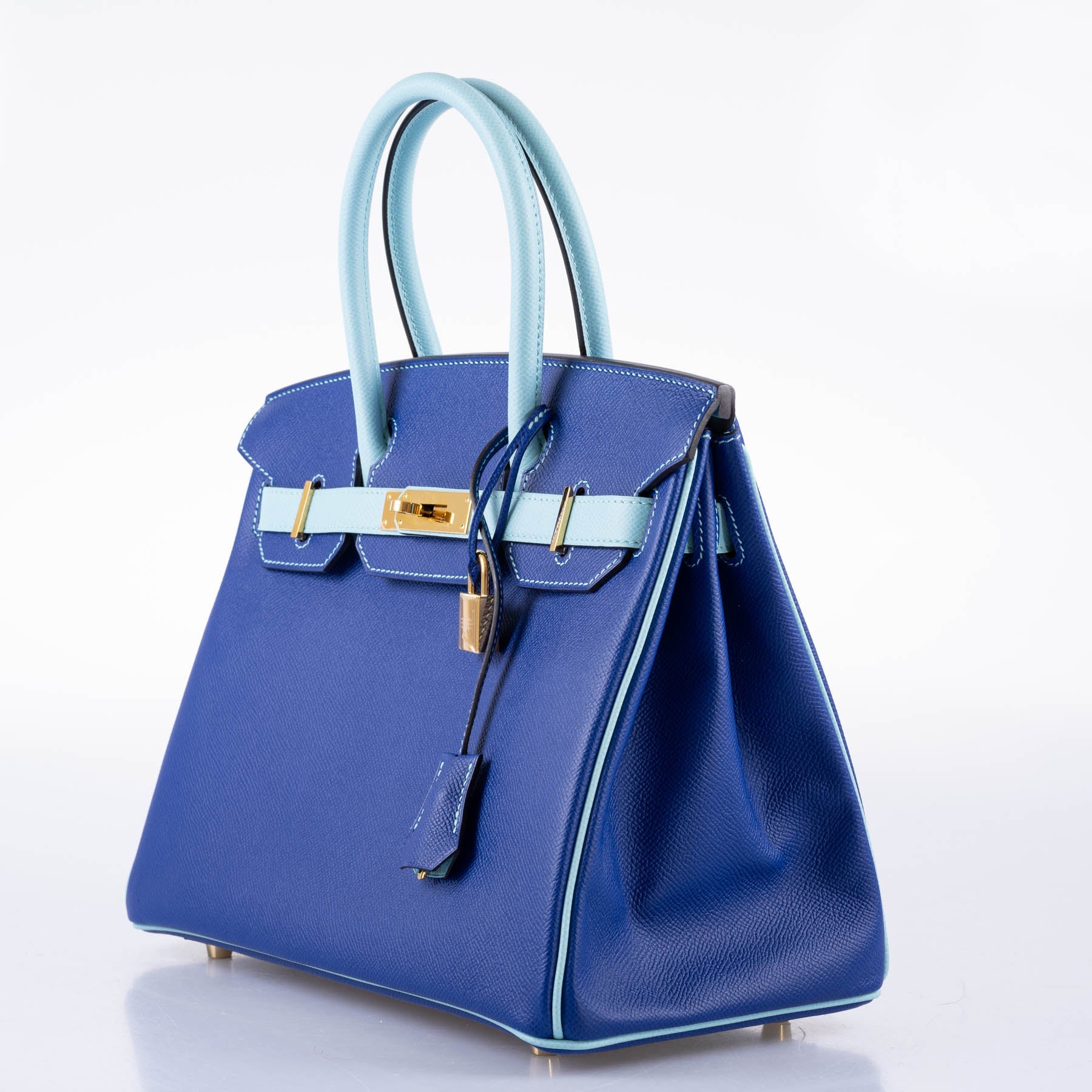 Hermès HSS Birkin 30 Blue Electric & Blue Atoll Epsom with Gold Hardware