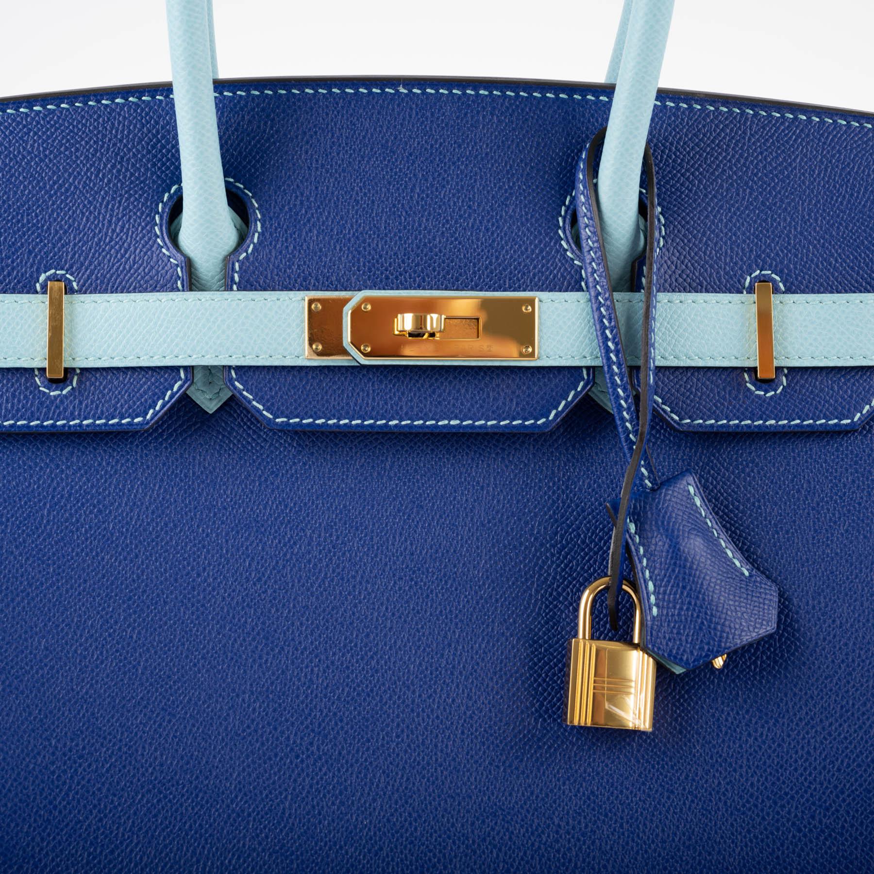 Hermès HSS Birkin 30 Blue Electric & Blue Atoll Epsom with Gold Hardware