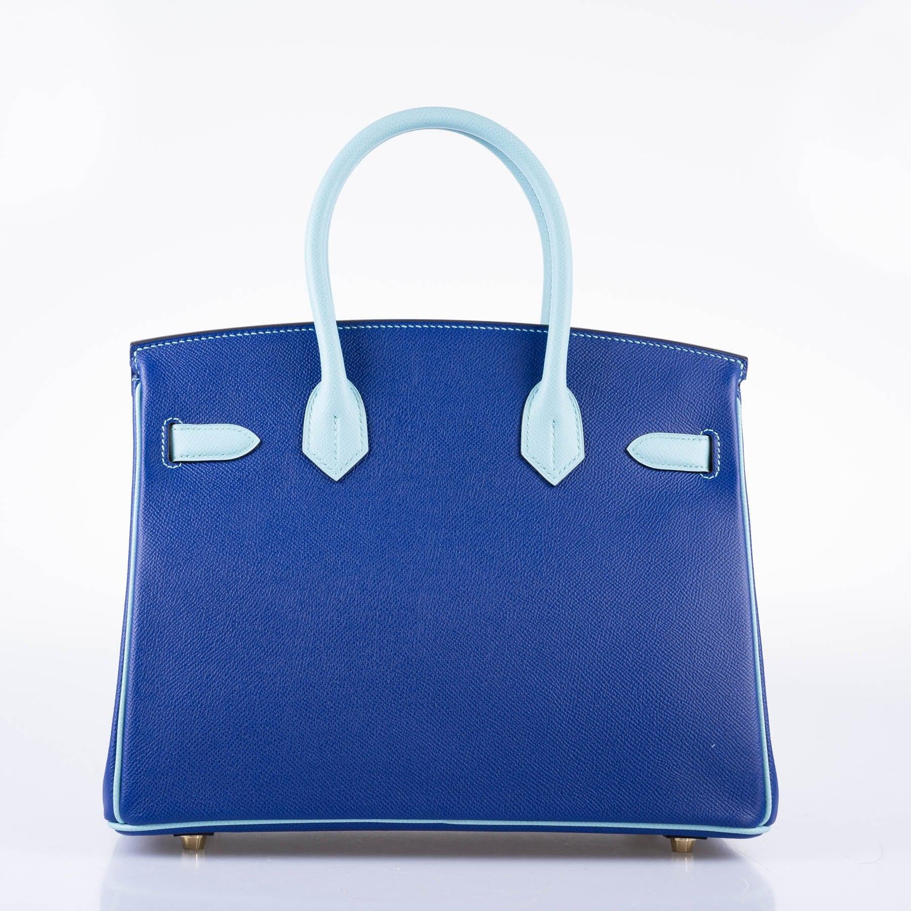 Hermès HSS Birkin 30 Blue Electric & Blue Atoll Epsom with Gold Hardware