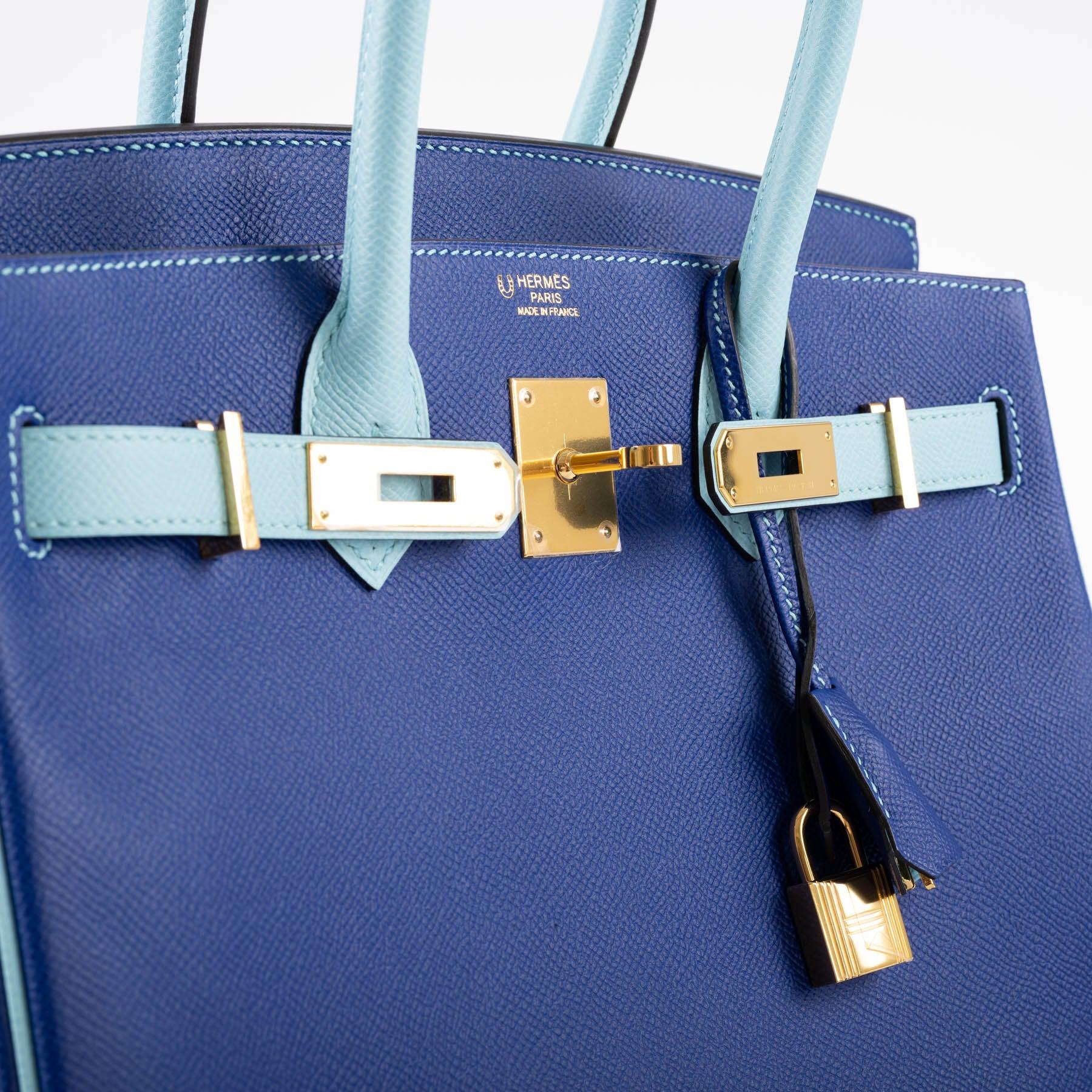 Hermès HSS Birkin 30 Blue Electric & Blue Atoll Epsom with Gold Hardware