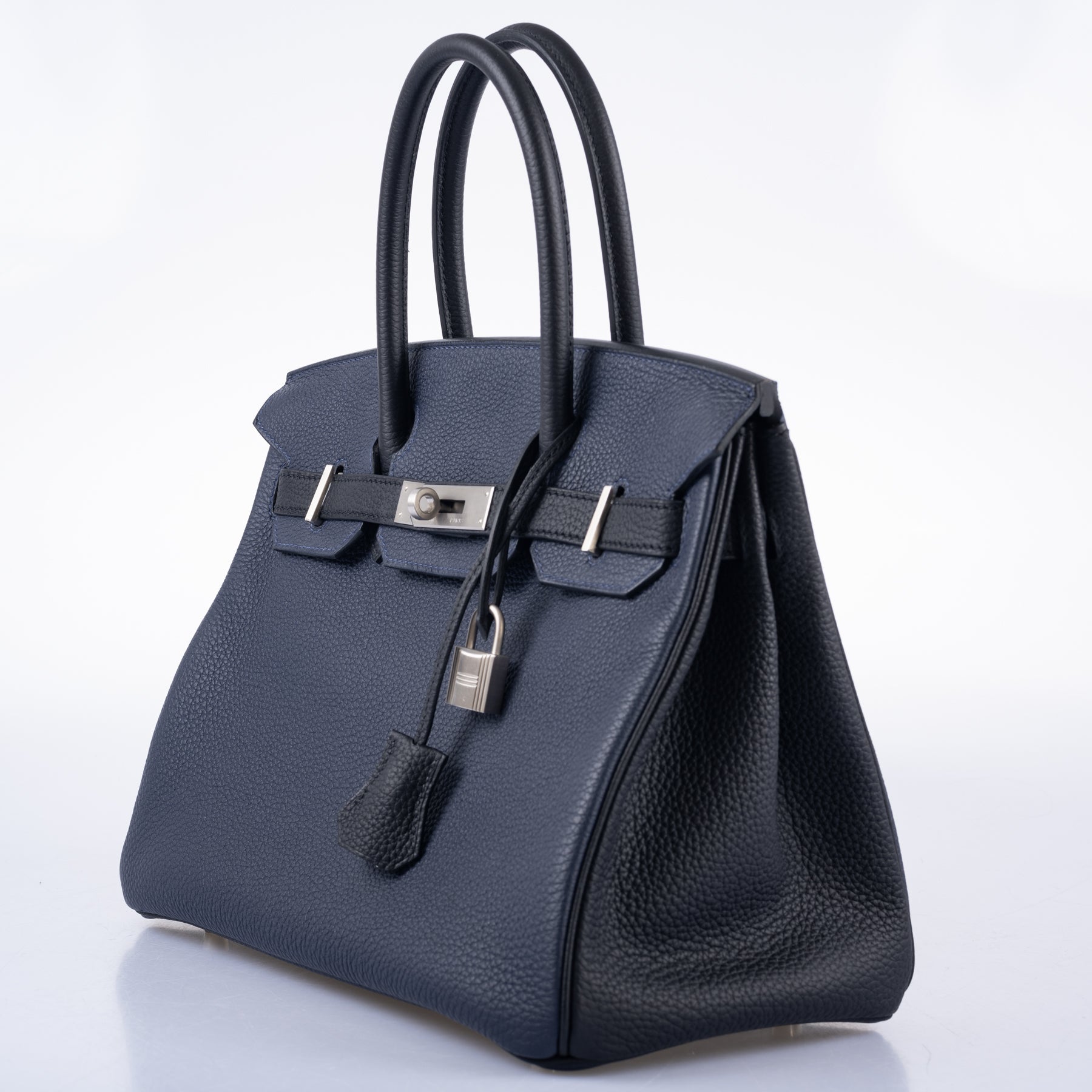 Hermès HSS Birkin 30 Blue Nuit & Black Togo Brushed Palladium Hardware