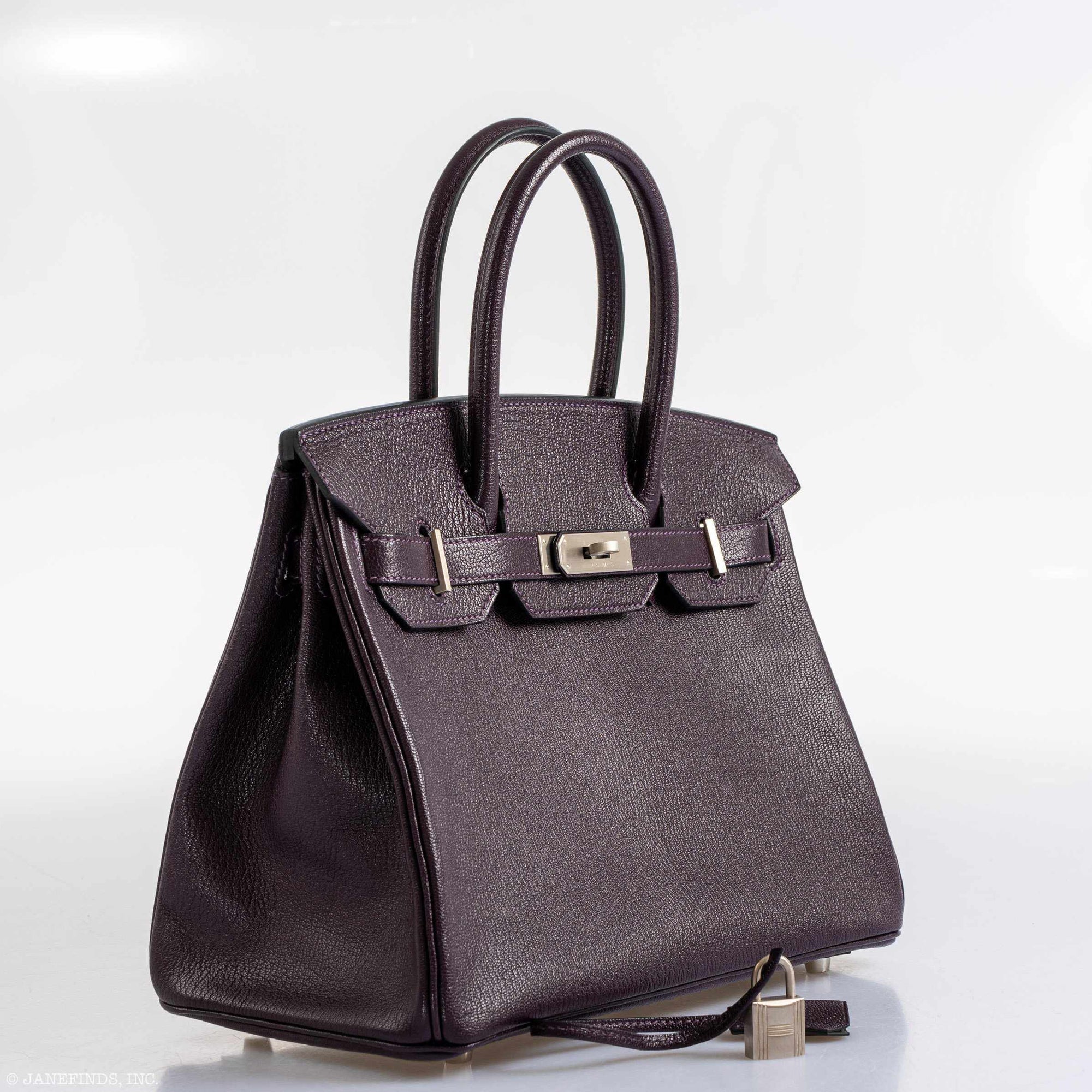 Hermès HSS Birkin 30 Raisin Chevre & Vert Anglais Brushed Palladium Hardware - 2015