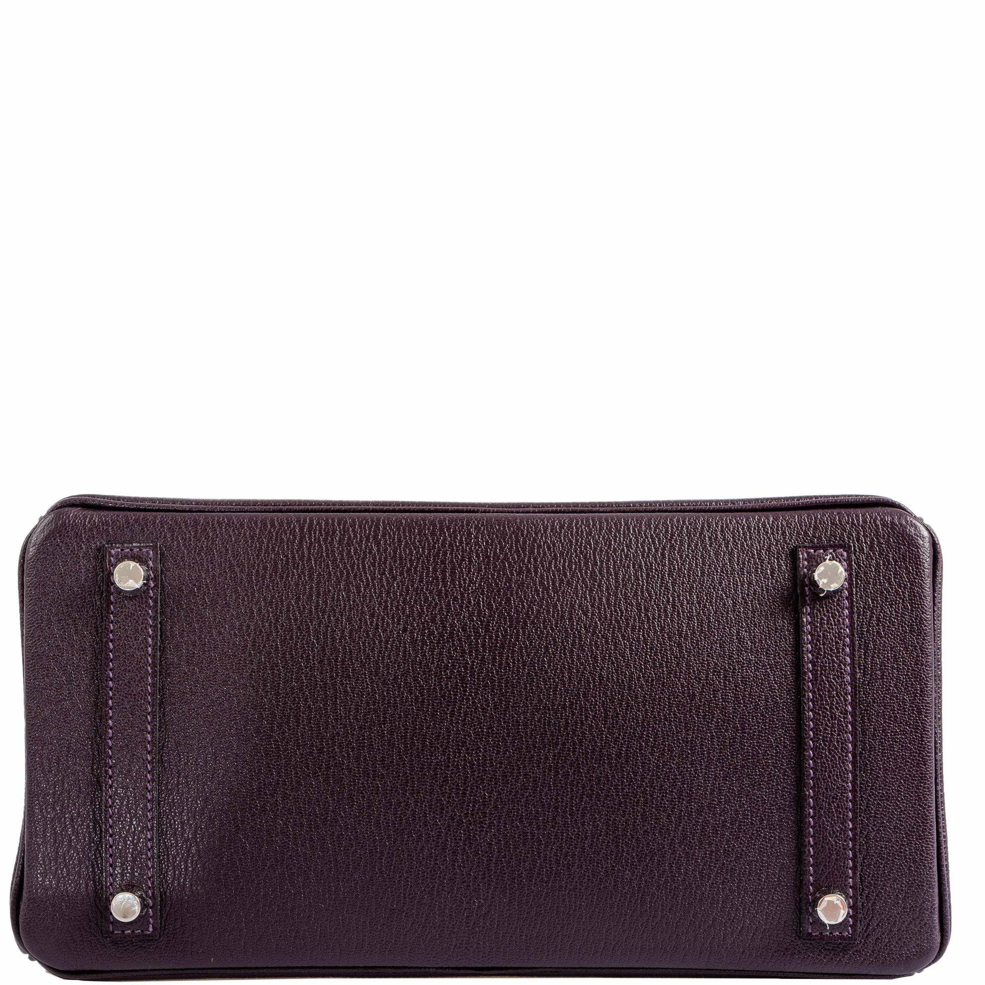 Hermès HSS Birkin 30 Raisin Chevre & Vert Anglais Brushed Palladium Hardware - 2015