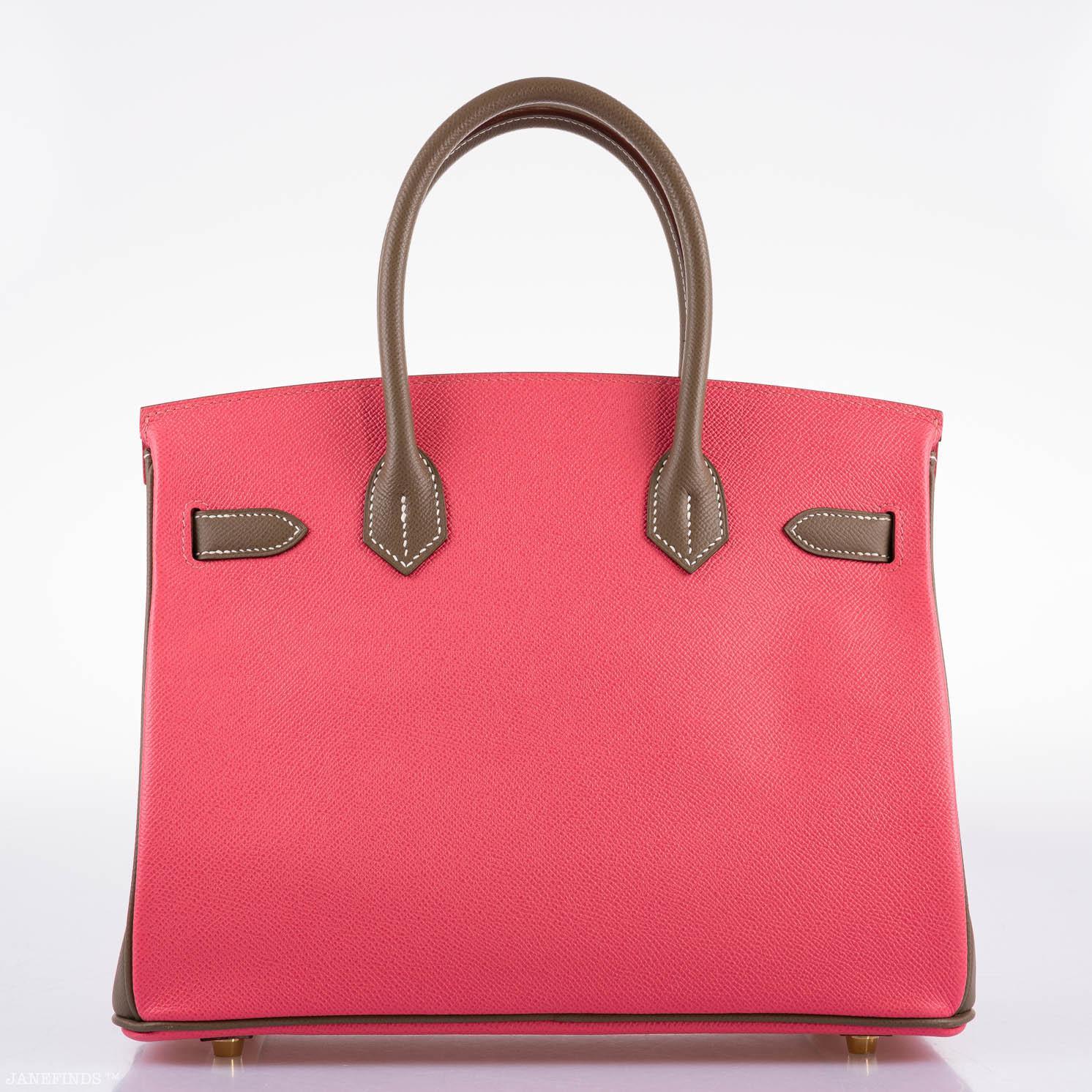 Hermès HSS Birkin 30 Rose Azalee & Etoupe Epsom with Permabrass Hardware