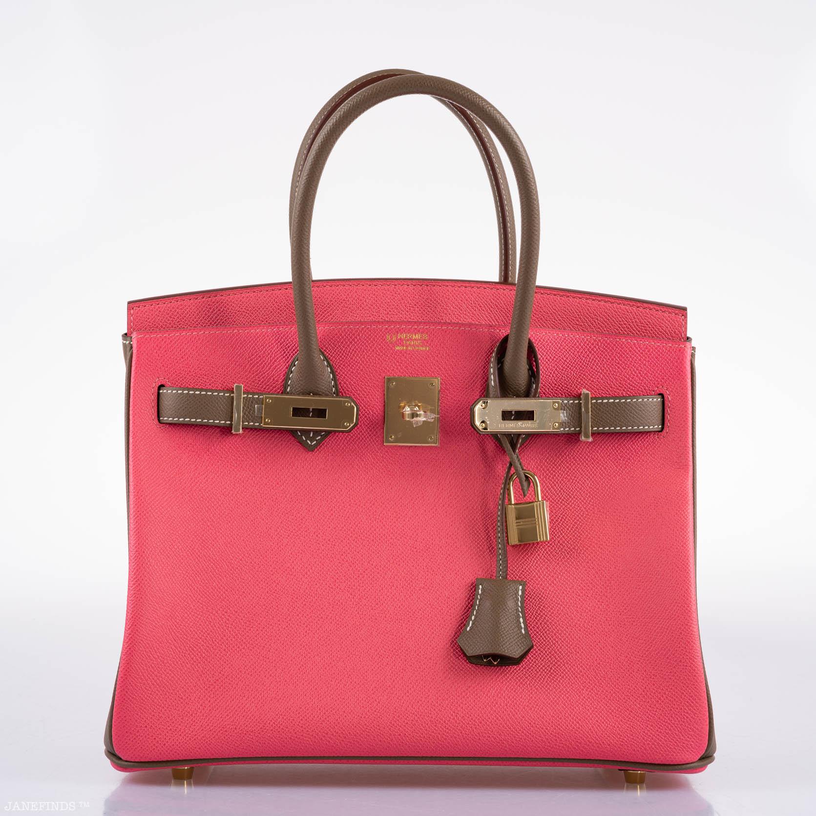 Hermès HSS Birkin 30 Rose Azalee & Etoupe Epsom with Permabrass Hardware