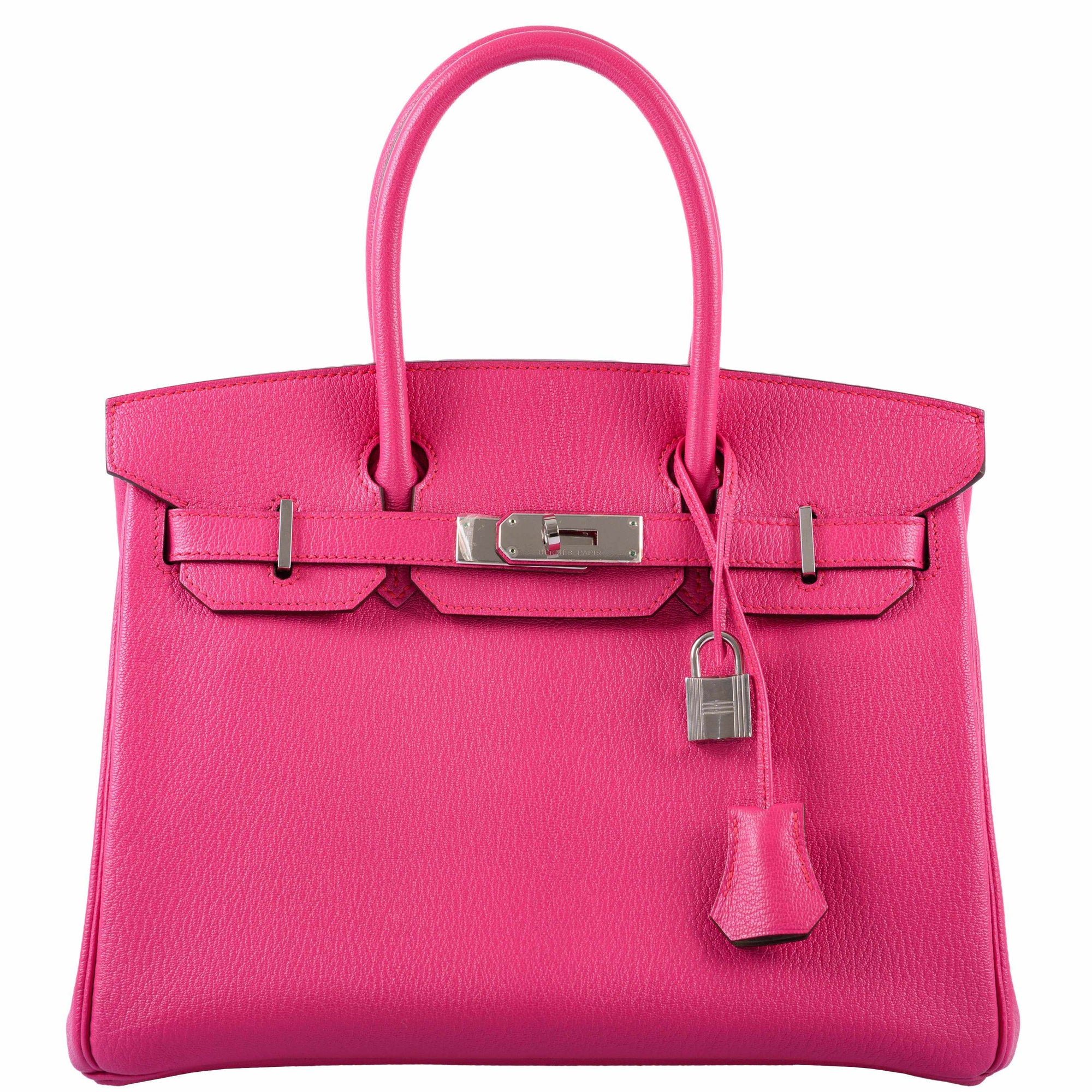 Hermès HSS Birkin 30 Rose Shocking Chevre Leather & Etoupe Palladium Hardware