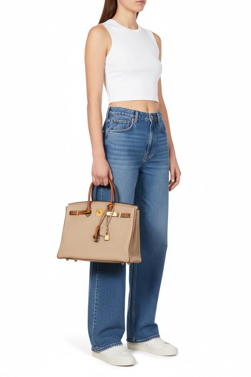 Hermès HSS Birkin 35 Trench & Gold Togo with Brushed Gold Hardware