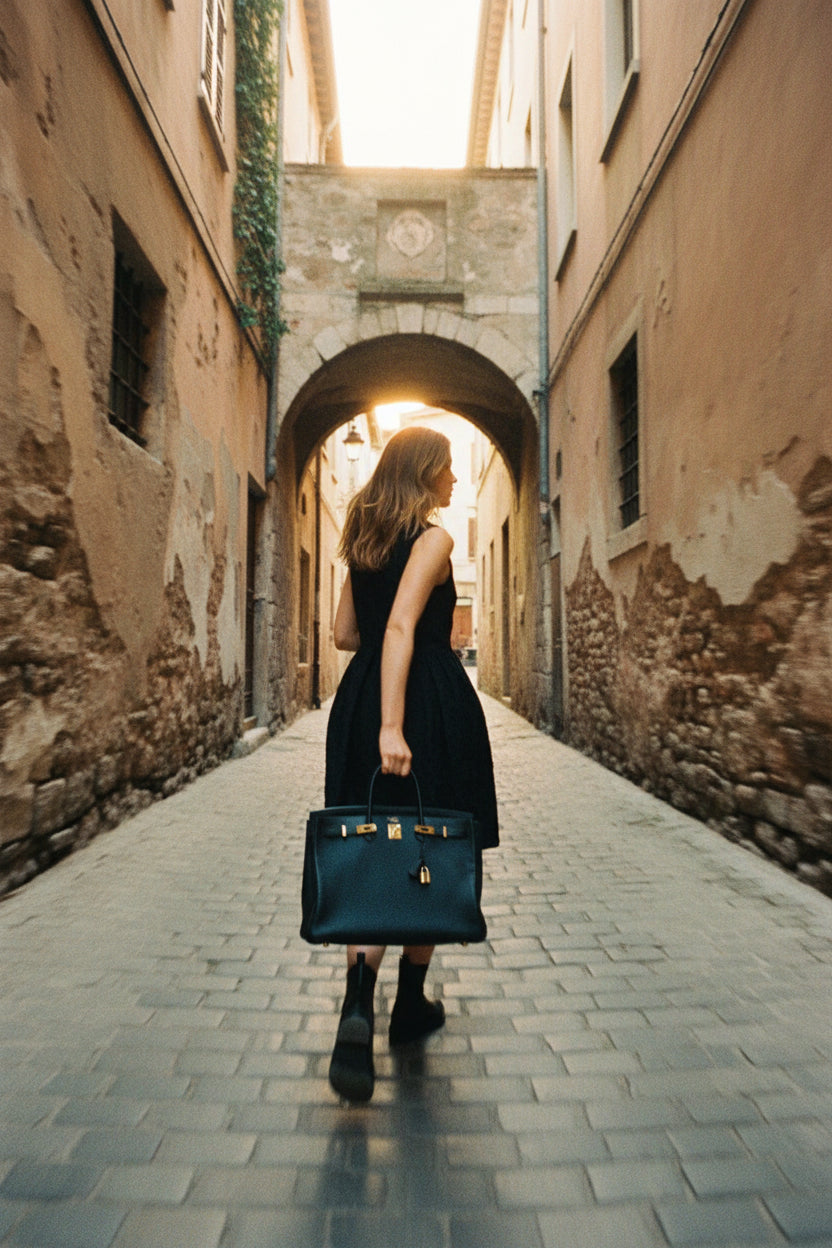 Hermès HSS Birkin 40 Black Togo with Blue Royal Interior Gold Hardware