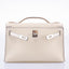 Hermès HSS Kelly Pochette Craie & Blue Electric Swift with Palladium Hardware - 2021, Z