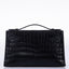 Hermès JPG Kelly Pochette Black Matte Niloticus Crocodile Palladium Hardware - Square L