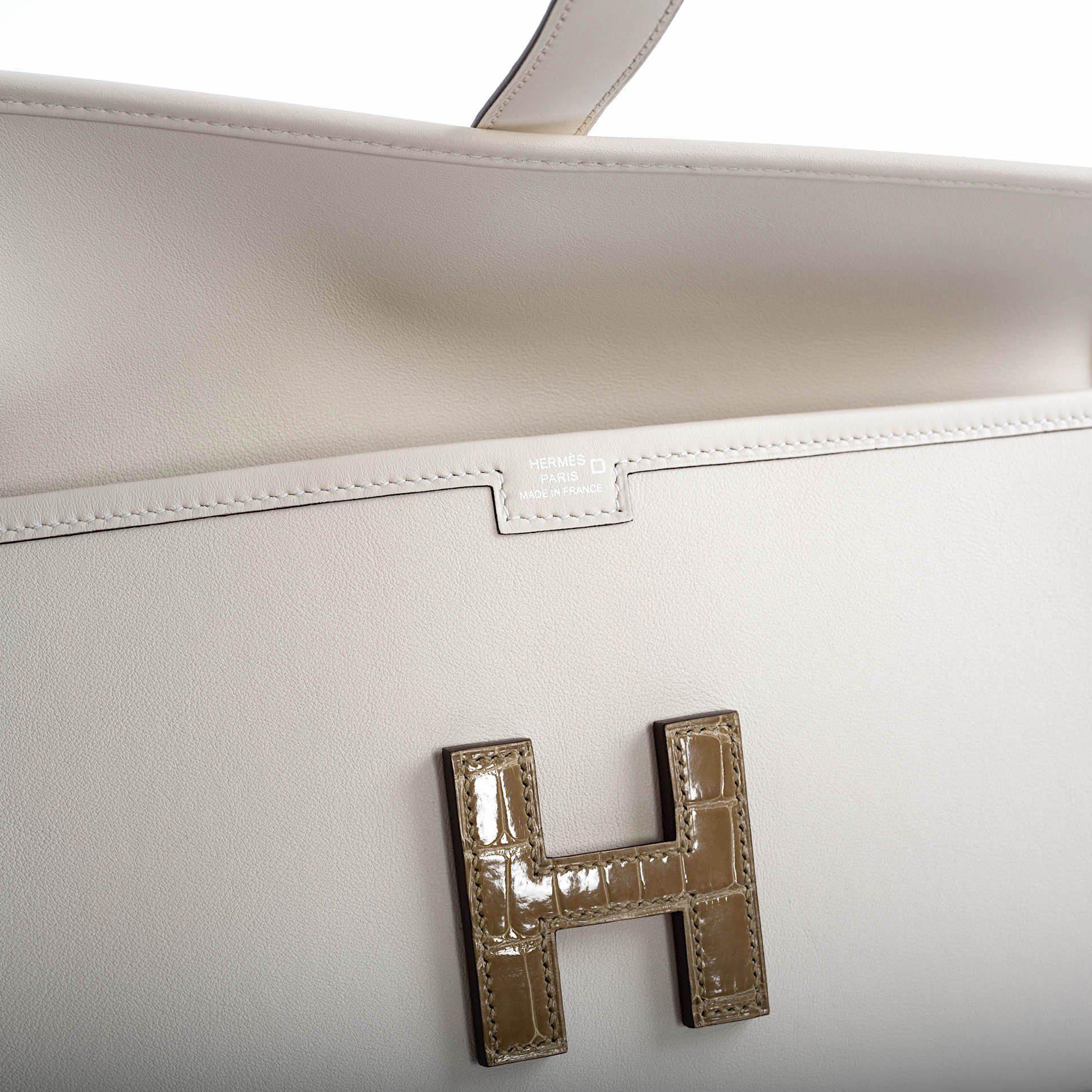 Hermès Jige Elan 29 Touch Nata Beige Swift Leather & Sable Alligator