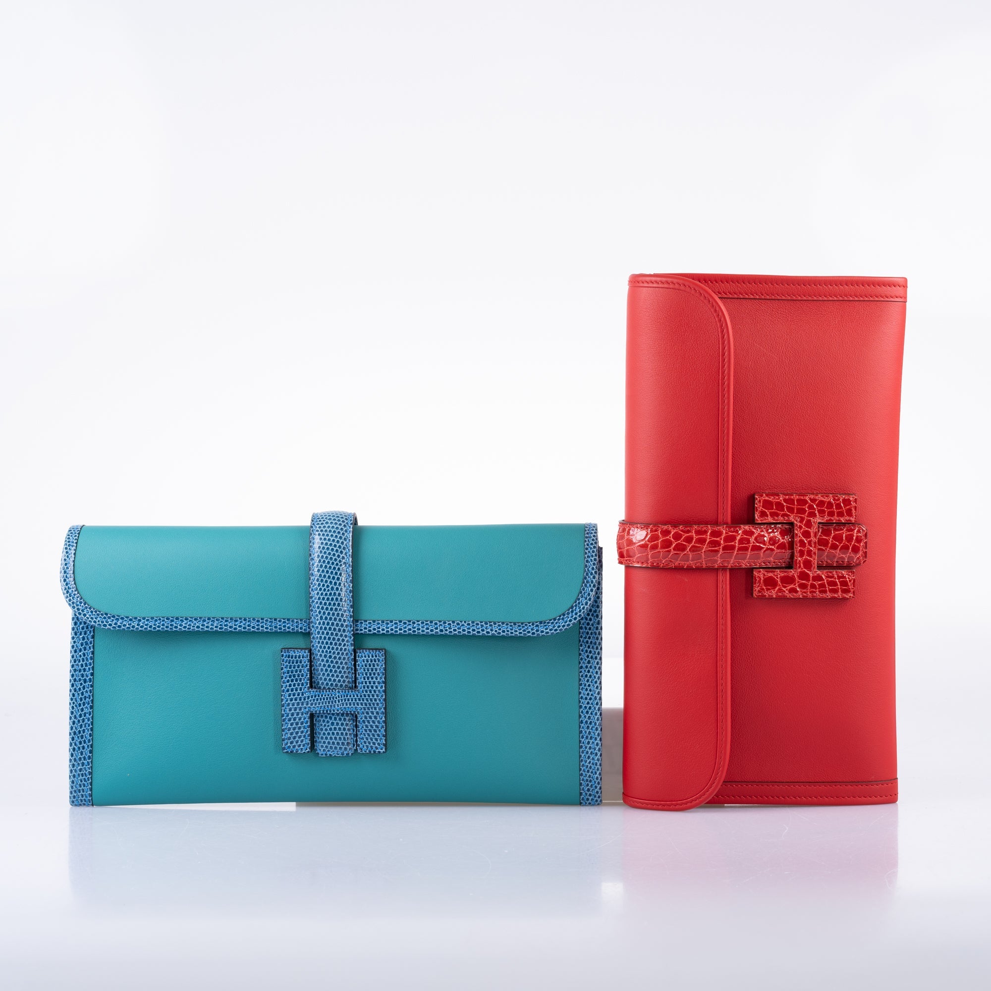 Hermès Jige Élan Rouge de Coeur Shiny Alligator & Swift