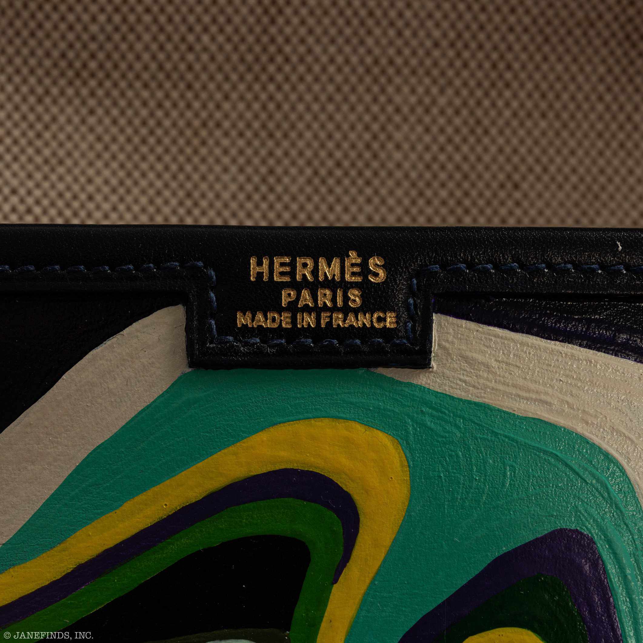 Hermès Jige MM Blue Marine Box "Liquid Candy" * JaneFinds Custom Shop