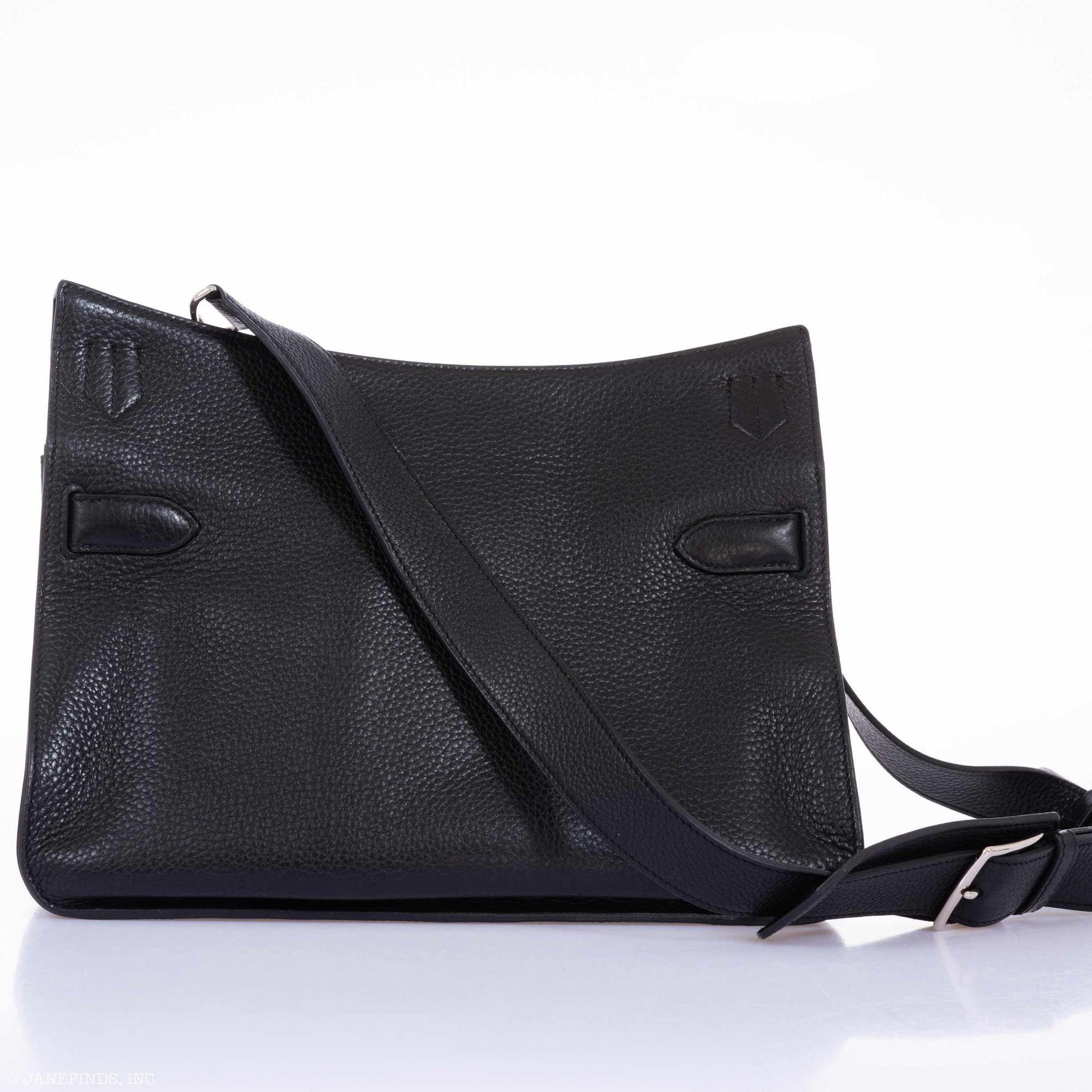 Hermès Jypsiere 34 Black Clemence Palladium Hardware
