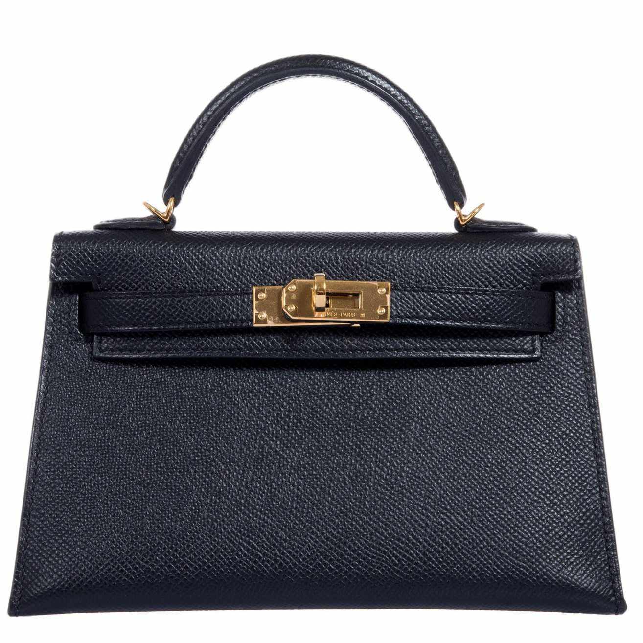 Hermès Kelly 20 Black Epsom Gold Hardware