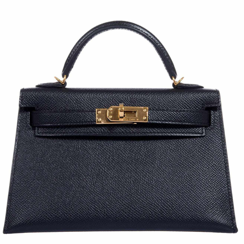 Hermes Kelly Bag Epsom Leather Gold Hardware In Grey