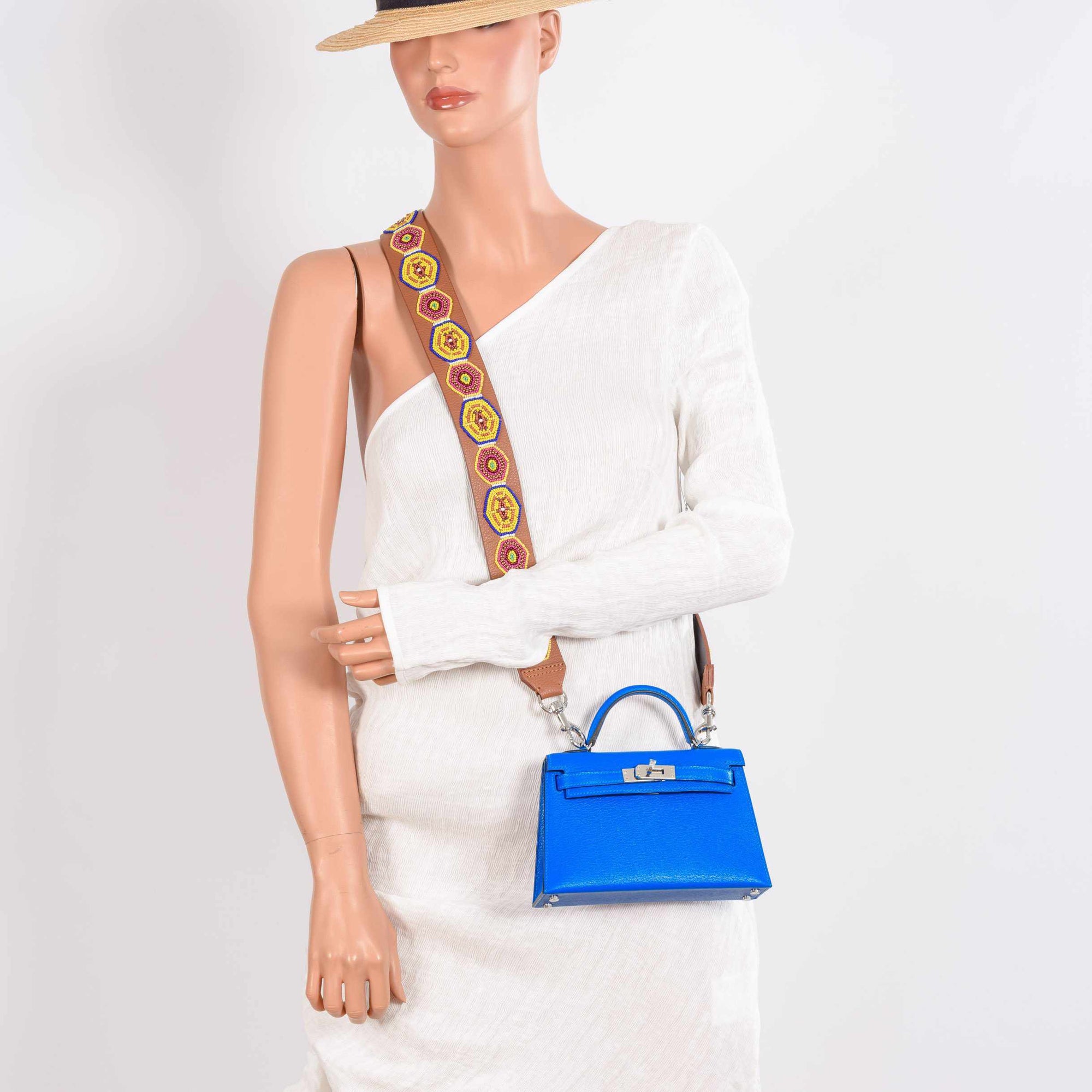 Hermès Kelly 20 Blue Hydra Chevre Palladium Hardware