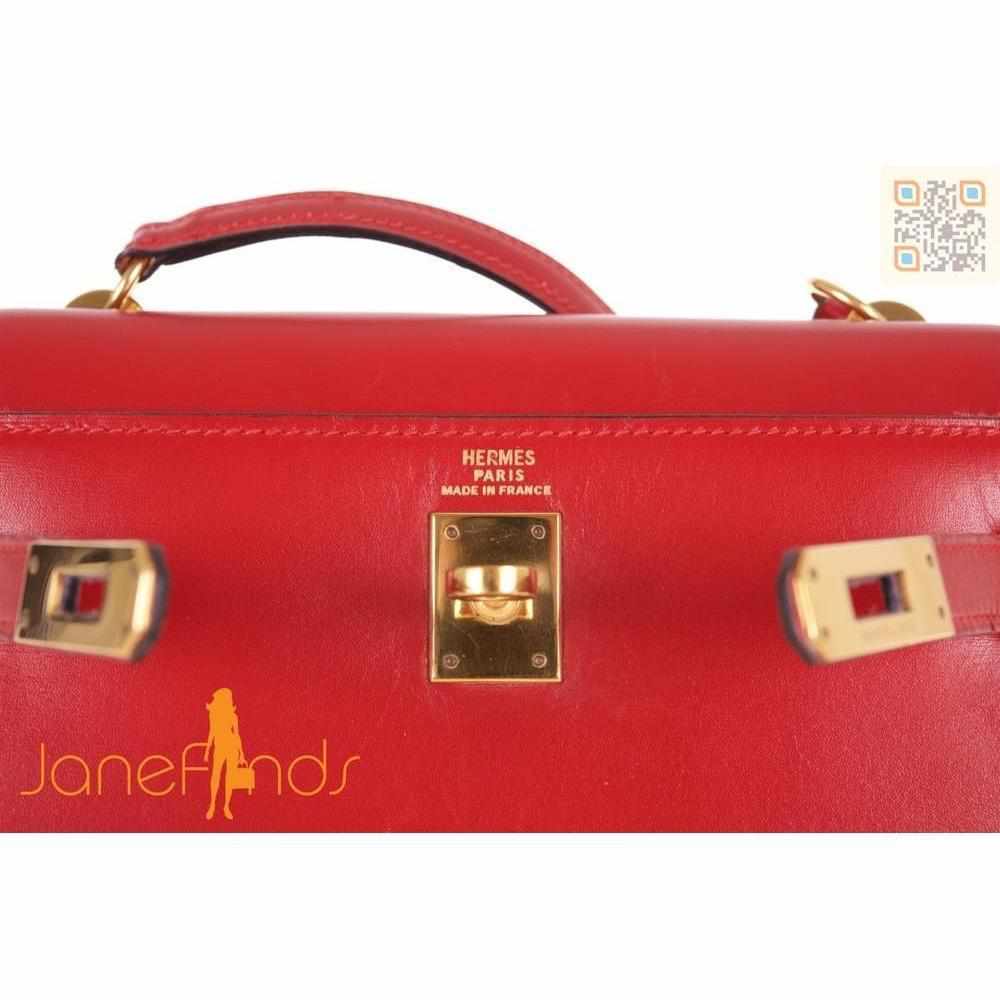 Hermès Kelly 20 Chamonix Leather Red Rouge VIF Gold Hardware