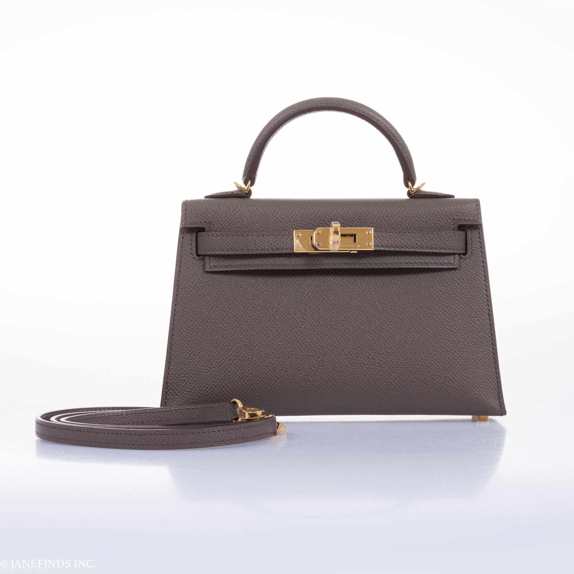 Hermès Kelly 20 Etain Epsom Gold Hardware