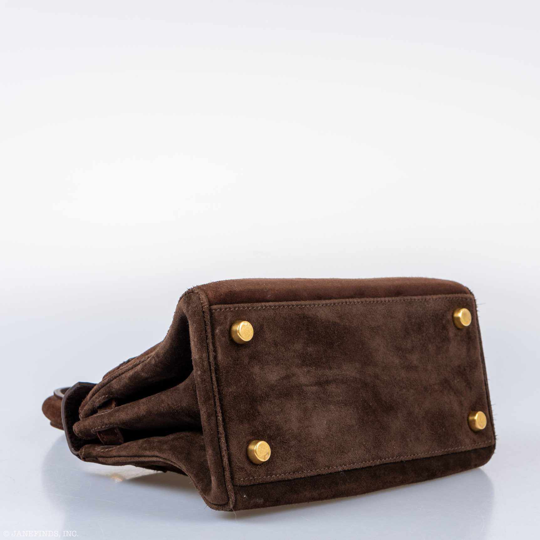 Hermès Kelly 20 Mini Chocolate Veau Doblis Suede Gold Hardware - Rare Vintage