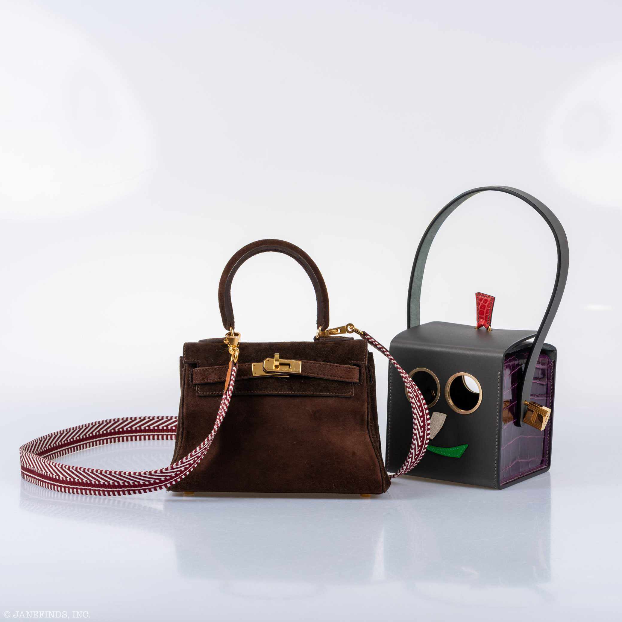 Hermès Kelly 20 Mini Chocolate Veau Doblis Suede Gold Hardware - Rare Vintage