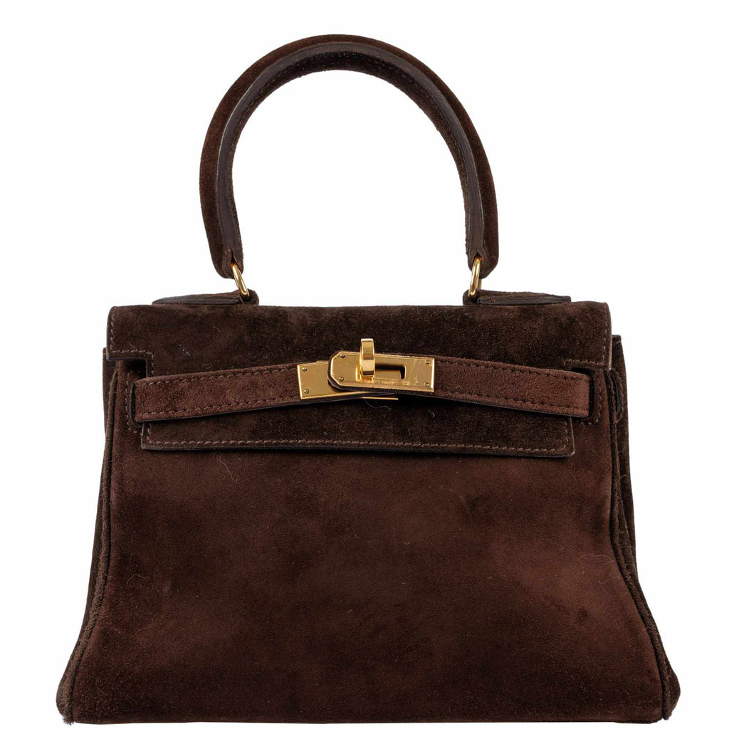 Hermes Chocolate Brown Epsom Leather Gold Hardware Kelly 25 Bag