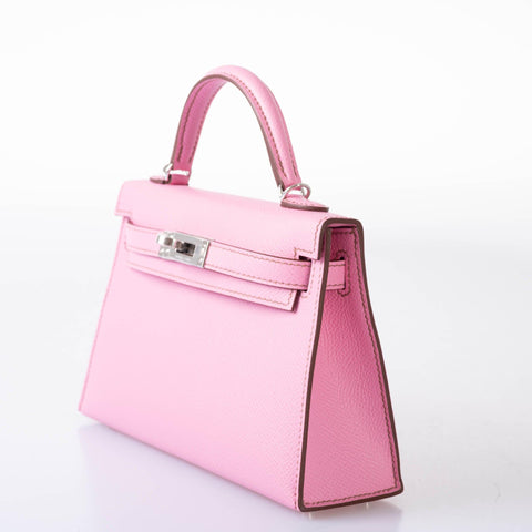 Hermès Kelly 20 Mini II Sellier 5P Bubblegum Pink Epsom Palladium Hardware