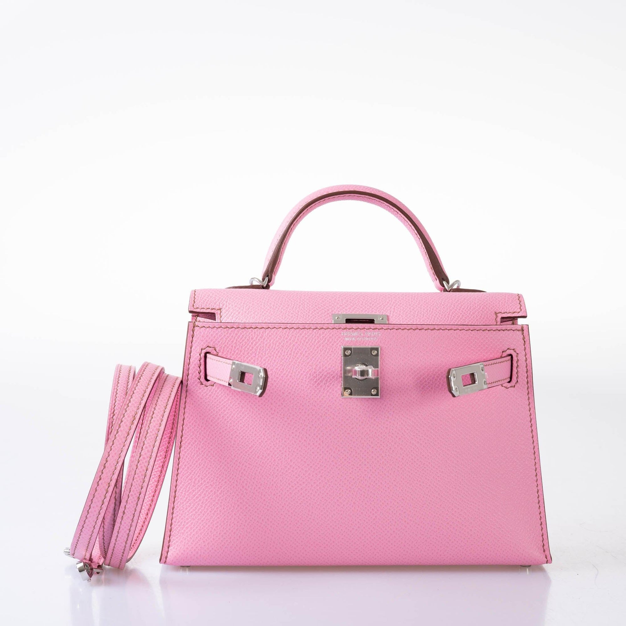 Hermès Kelly 20 Mini II Sellier 5P Bubblegum Pink Epsom Palladium Hardware