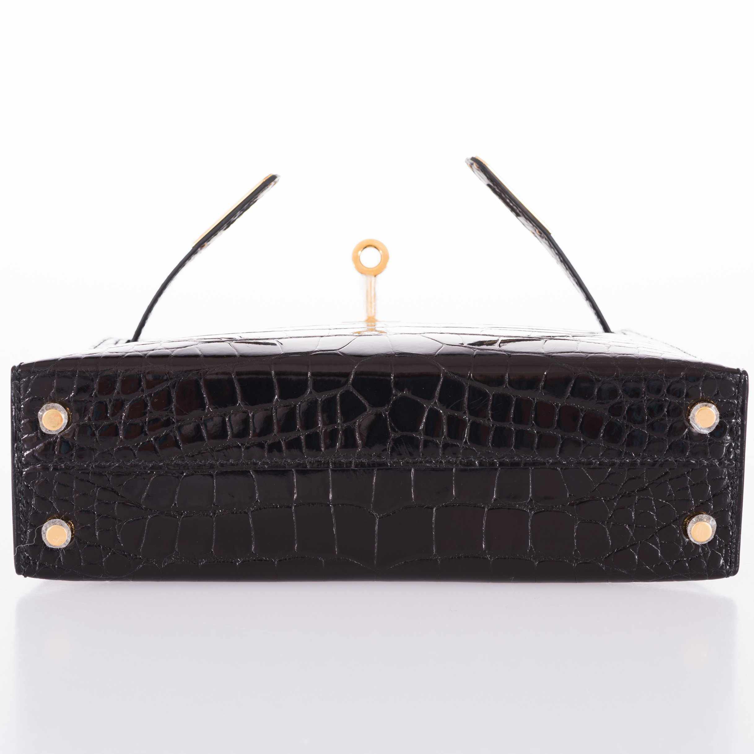 Hermès Kelly 20 Mini II Sellier Black Alligator with Gold Hardware