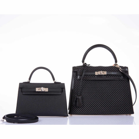 Hermès Kelly 20 Mini II Sellier Black Epsom Palladium Hardware
