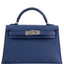 Hermès Kelly 20 Mini II Sellier Blue Brighton & Magnolia Chevre with Palladium Hardware - 2020, Y