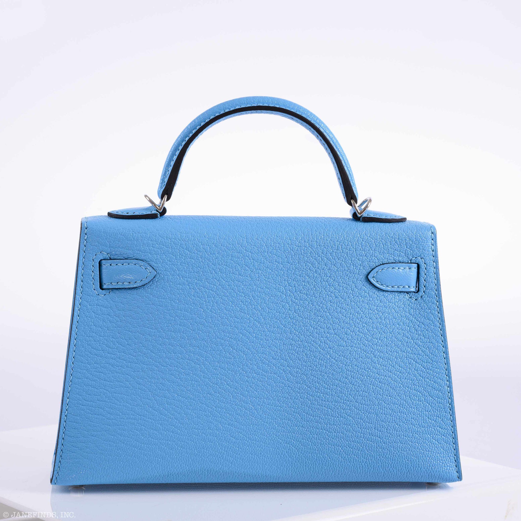 Hermès Kelly 20 Mini II Sellier Blue Celeste Chevre Palladium Hardware