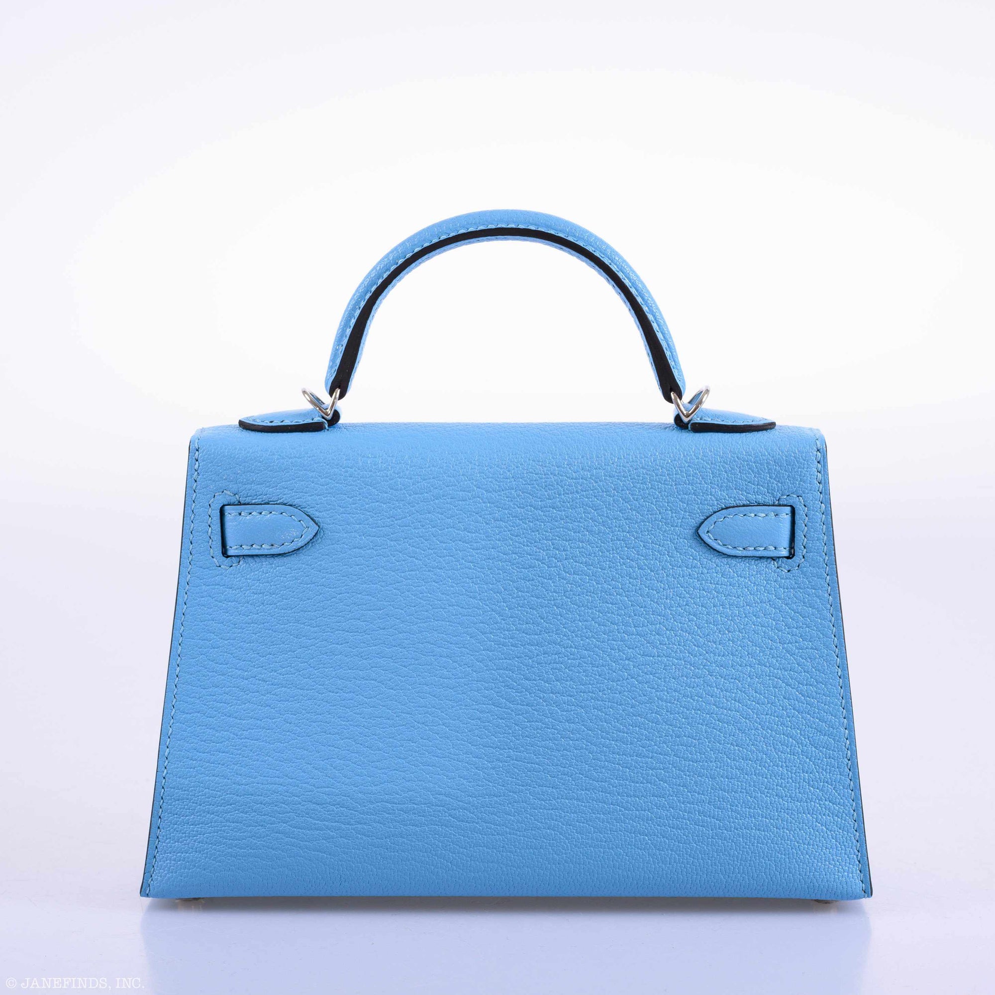 Hermès Kelly 20 Mini II Sellier Blue Celeste Chevre Palladium Hardware