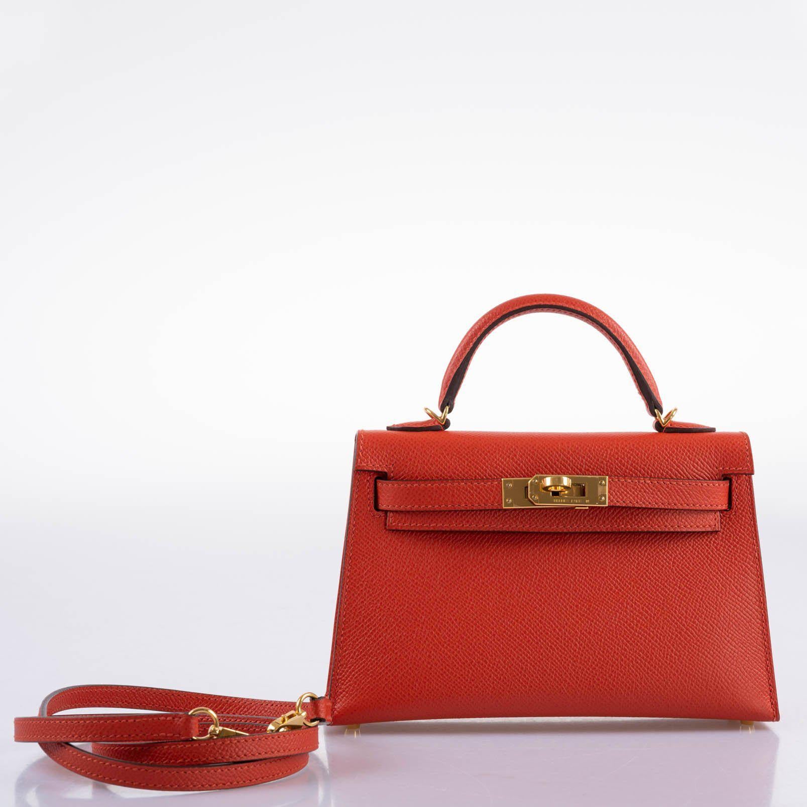 Hermès Kelly 20 Mini II Sellier Capucine Epsom leather Gold Hardware