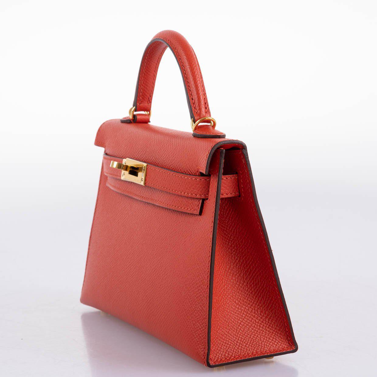 Hermès Kelly 20 Mini II Sellier Capucine Epsom leather Gold Hardware