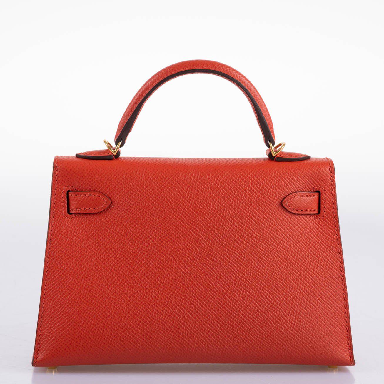 Hermès Kelly 20 Mini II Sellier Capucine Epsom leather Gold Hardware