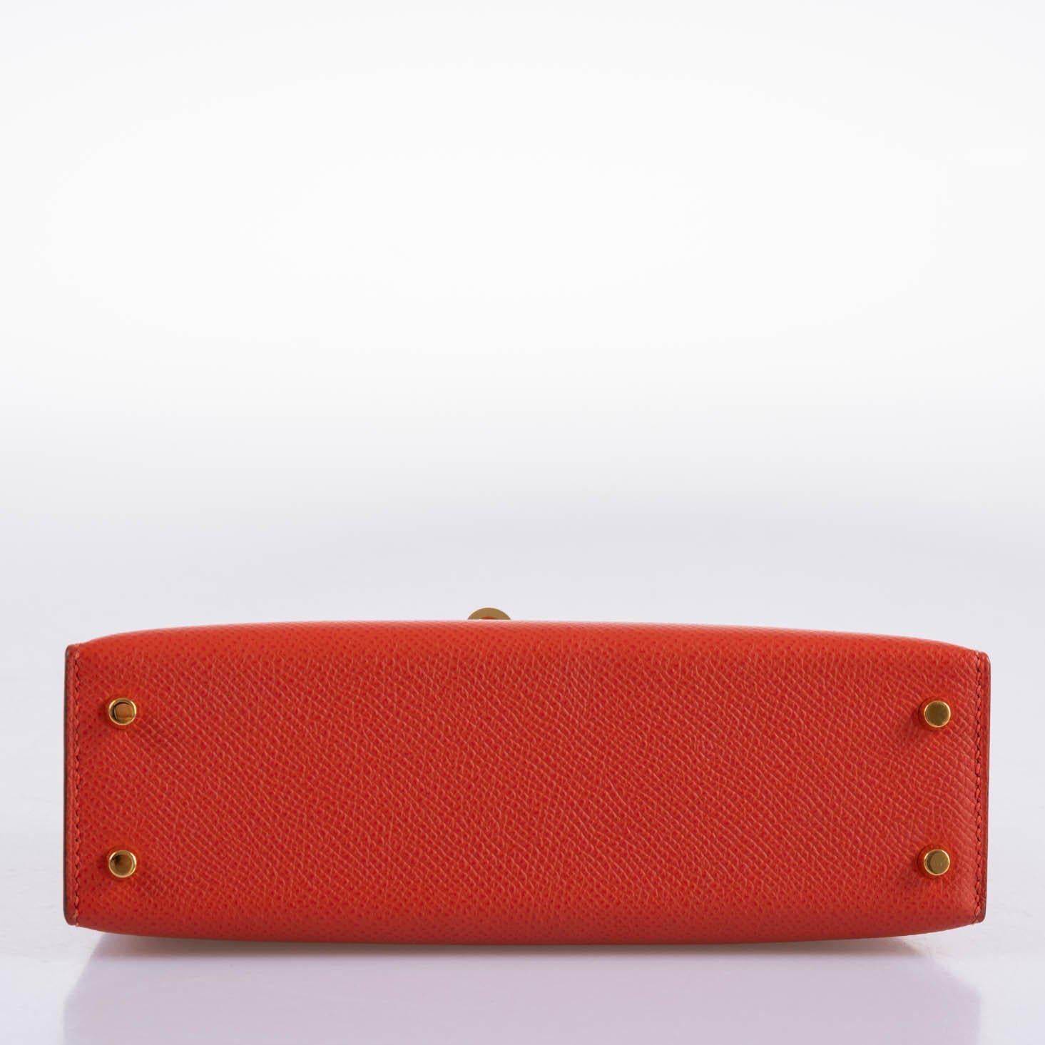 Hermès Kelly 20 Mini II Sellier Capucine Epsom leather Gold Hardware