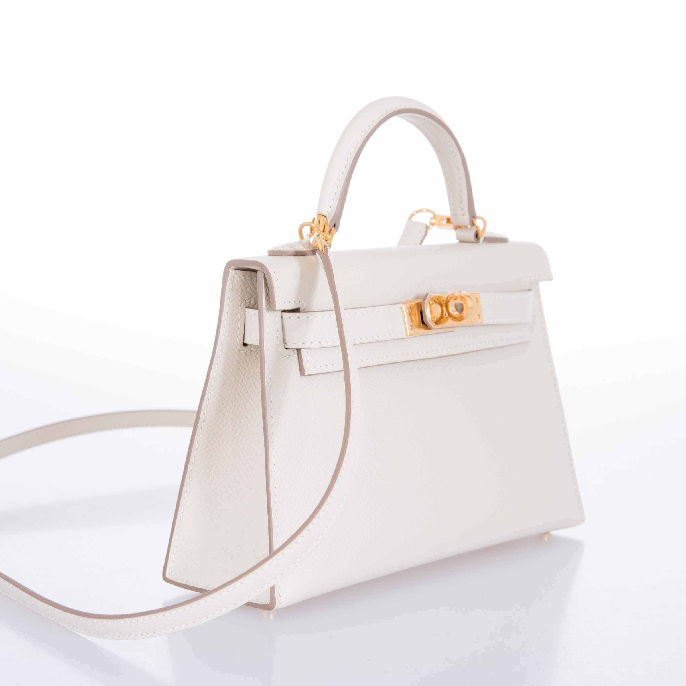 Hermès Kelly 20 Mini II Sellier Craie Epsom Gold Hardware