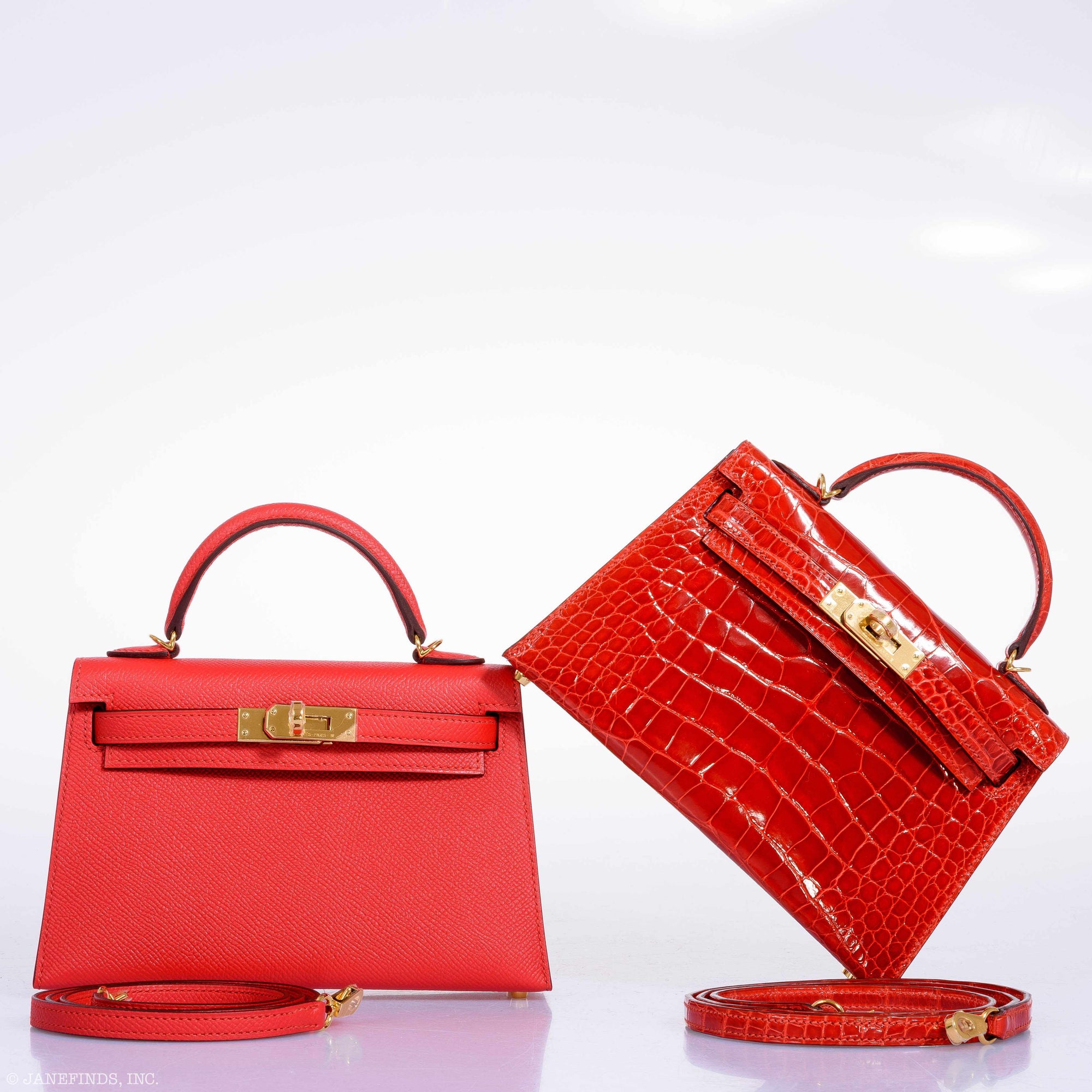 Hermès Kelly 20 Mini II Sellier Geranium Alligator Gold Hardware
