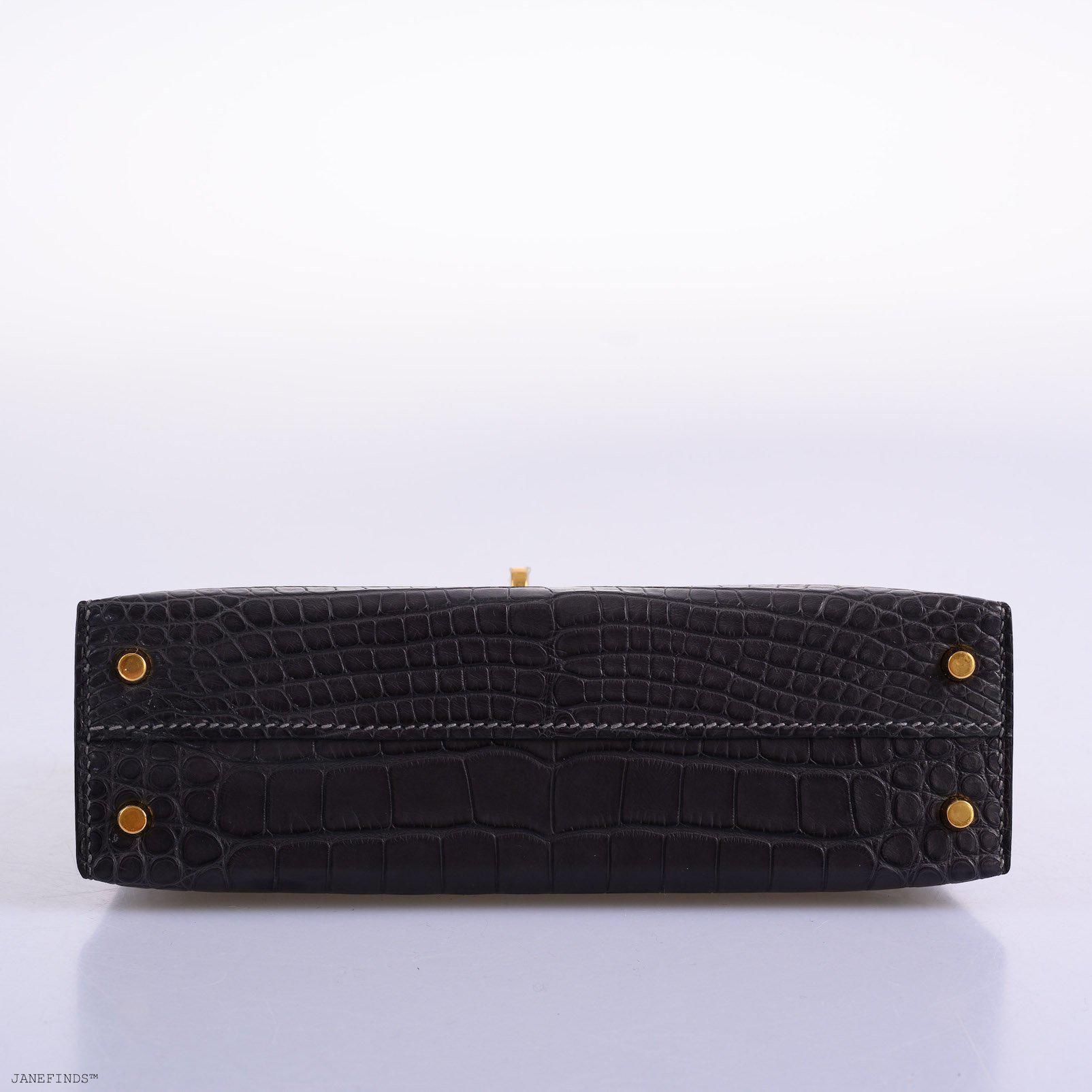 Hermès Kelly 20 Mini II Sellier Graphite Matte Alligator Gold Hardware
