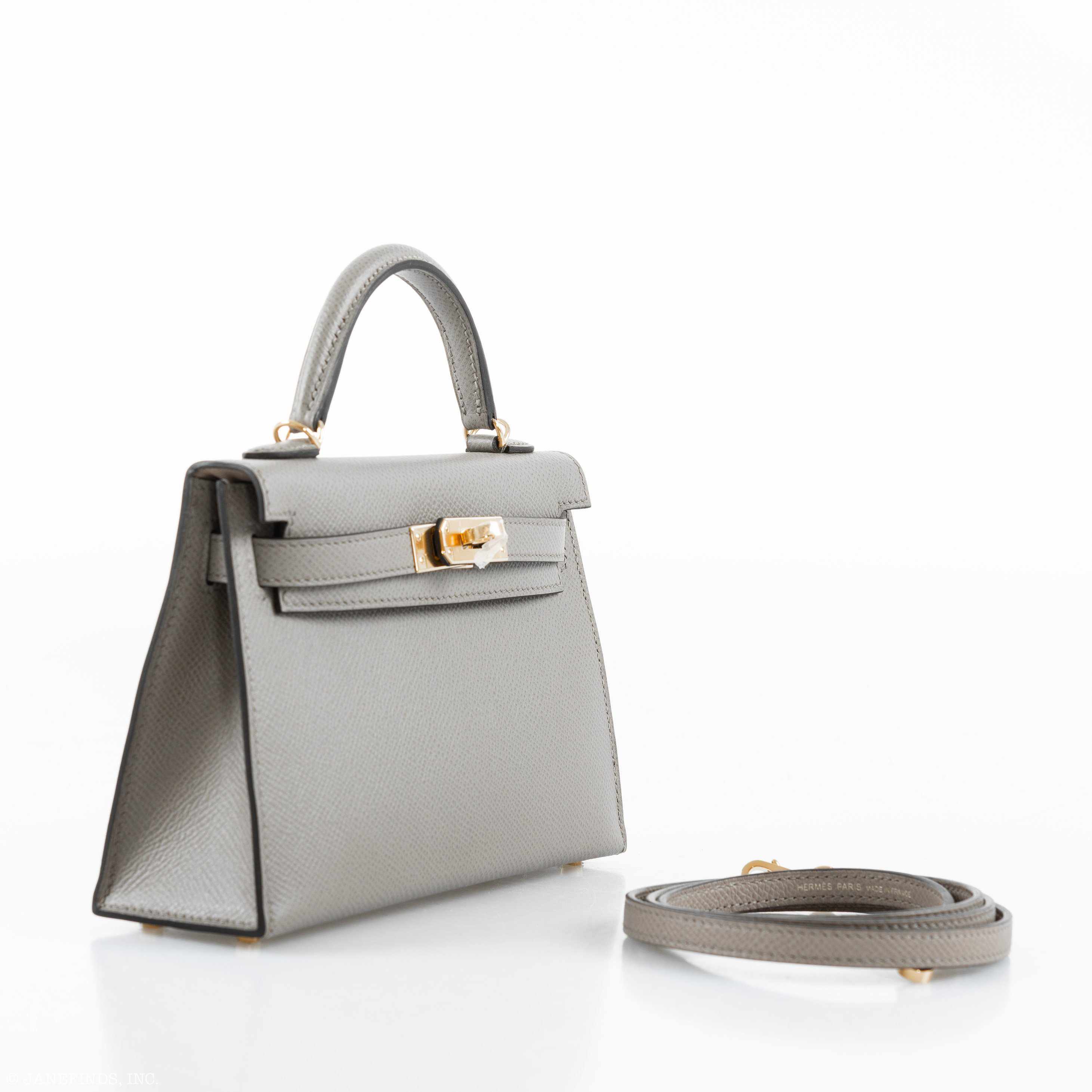 Hermès Kelly 20 Mini II Sellier Gris Asphalte Epsom Gold Hardware