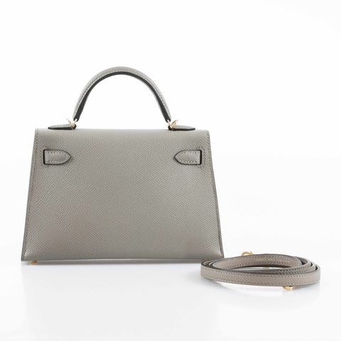 Hermès Kelly 20 Mini II Sellier Gris Asphalte Epsom Gold Hardware