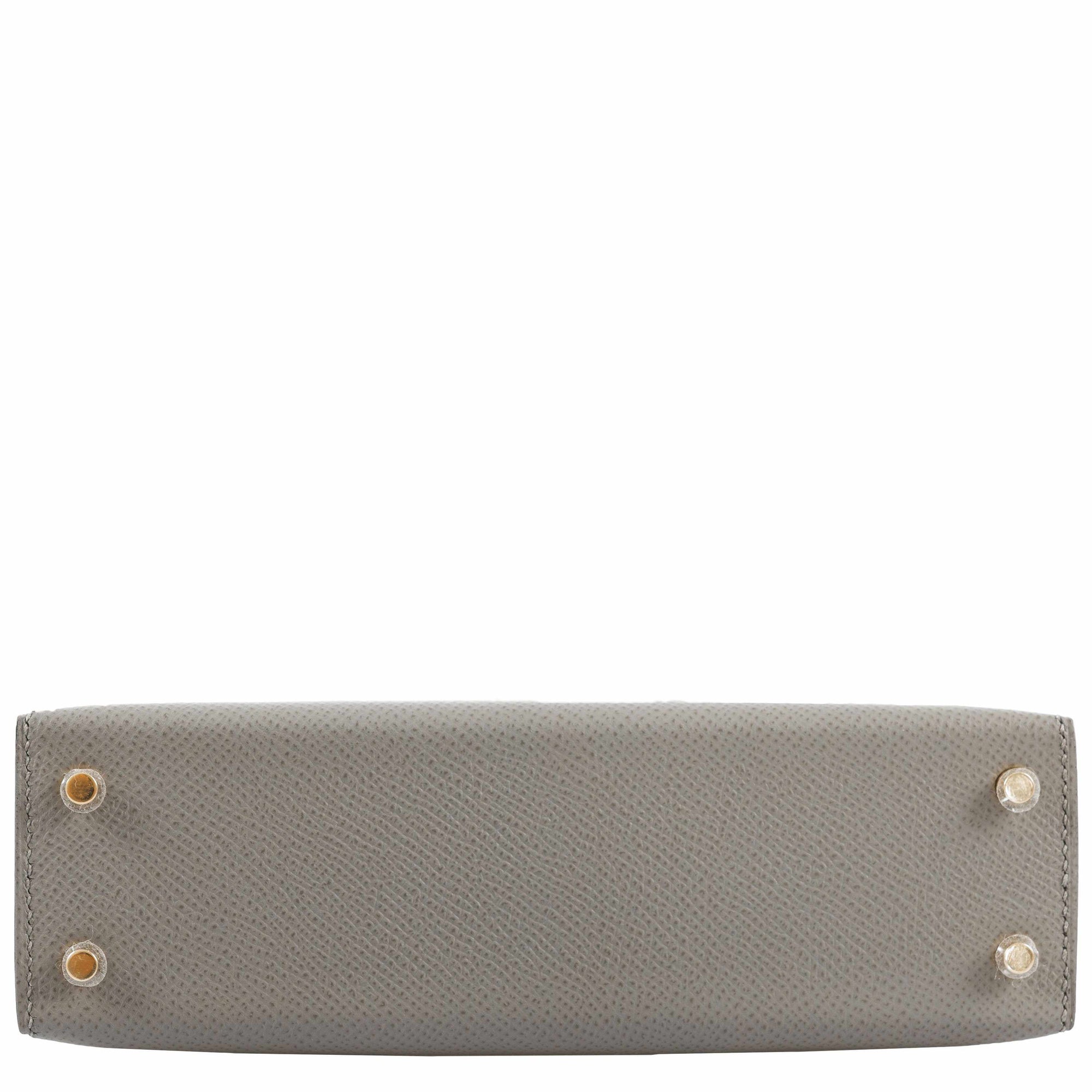 Hermès Kelly 20 Mini II Sellier Gris Asphalte Epsom Gold Hardware